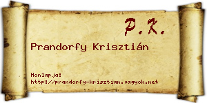 Prandorfy Krisztián névjegykártya